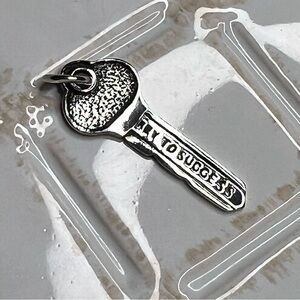 Sterling Silver “Key to Success” Pendant Charm .925